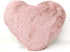 Tache Pink Heart Shaped Pillow - Faux Fur White Fleece, Super Soft Stuffed Light Blush Dusty Rose Pillow 16x14