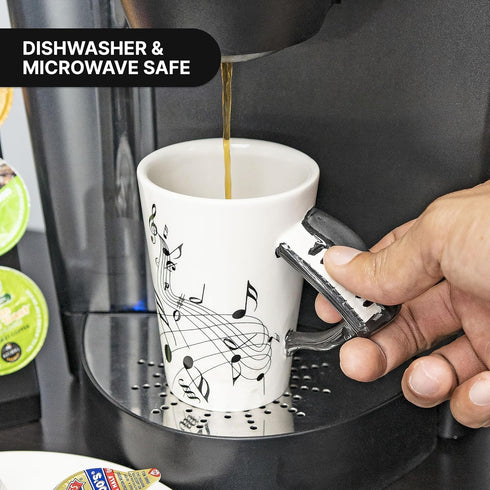 Fairly Odd Novelties Ceramic Black & White Piano Coffee Mug, One Size, White