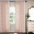 96 Inch 2 Set Pink Linen Floral Curtains Panel for Living Room Semi Sheer Light Filtering Window Curtains Blush Flower