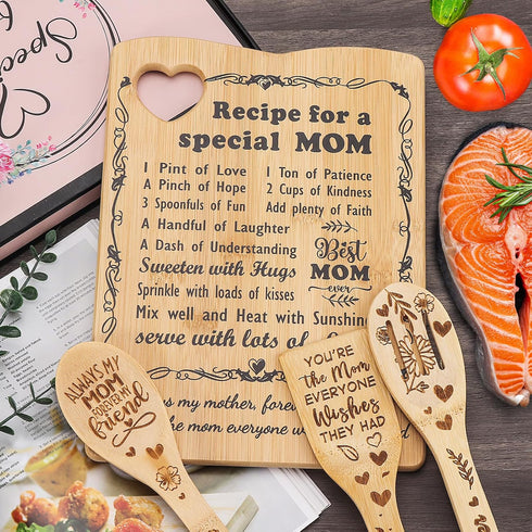 Mothers Day Gifts for Mom - Birthday & Thank You Gifts, Mom Cutting Board Set, Kitchen Decoration Gifts for Mother