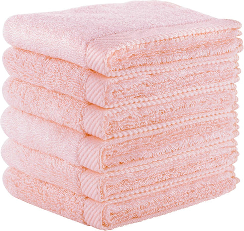 Mother-Earth 6-Pack Bath Washcloths 12"x12" - Soft and Absorbent Face Towels, Quick-Drying