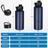 VEGOND 32 oz Insulated Water Bottle Bulk, Stainless Steel Metal Water Bottles with Leak Proof Straw Lid & Spout Lid, 4