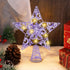 MCEAST Glittered Christmas Tree Topper, 10 Inches LED Light Up Star Treetop for Indoor Outdoor Decoration, Purple