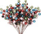 HOHOTIME 24 Pack Artificial Berry Stems Branches, Christmas Faux Holly Colorful Berries