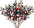 HOHOTIME 24 Pack Artificial Berry Stems Branches, Christmas Faux Holly Colorful Berries