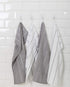 8 Pack 26 18 Inch Microfiber Kitchen Towels - Super Absorbent, Soft and Solid Color Dish Towels, (Stripe Designed Grey
