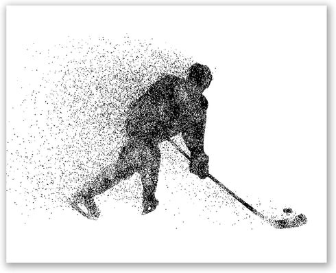 Set of 4 Unframed Hockey Wall Art Prints (8x10) - Ice Hockey Posters for Bedroom, Man Cave, Decor for Kids