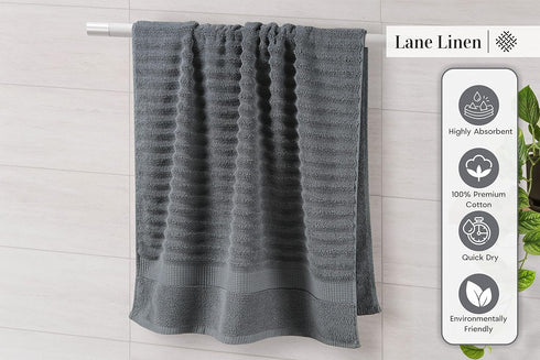 Set 6 2 2 2 LANE LINEN Towels - Piece Cotton Towels for Bathroom - Super Soft, Durable & Highly Absorbent - Bath