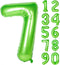 40 Inch Large Green Digital Balloon Number 7 - Helium Foil Polyester Film Jungle Themed Party Decoration