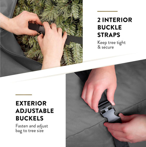 Zober 7.5 Ft Christmas Tree Storage Bag, Rolling Tear-Proof 600D Oxford Box with Durable Handles and Wheels, Gray