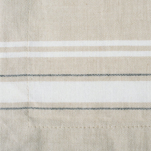 DII French Stripe Dining Table Placemat Set, 6 Piece, 13x19 Inches, Taupe/White, Farmhouse Style