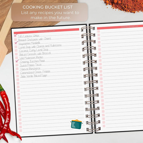Clever Fox Recipe Book Spiral: Make Your Own Family Cookbook, Blank Recipe Notebook Organizer, Medium Size, Hardcover