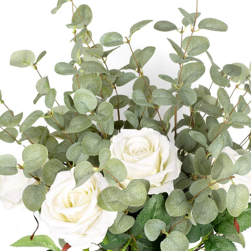 6 Pcs Eucalyptus Stems, 27'' Greenery Leaf Spray, Artificial Floral Plants for Home Party Wedding Decoration