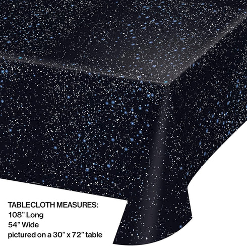 Creative Converting 725533 Space Blast All Over Print Plastic Tablecover, 54 by 108"