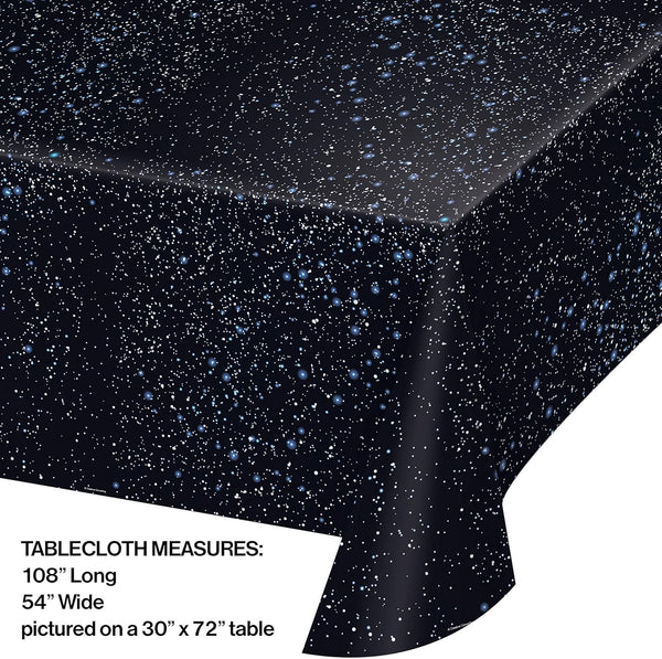 Creative Converting 725533 Space Blast All Over Print Plastic Tablecover, 54 by 108"