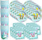 Skiing Birthday Party Supplies Set - Plates, Napkins, Cups Tableware Kit for 16