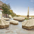 24 Inch Classic Accessories Veranda Water-Resistant Round Patio Ottoman/Coffee Table Cover, Outdoor Table Cover