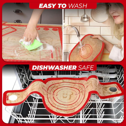 Sourdough Bread Baking Supplies, 2 PCS Non-Stick Silicone Bread Sling for Dutch Oven, Bread Baking Mat Set