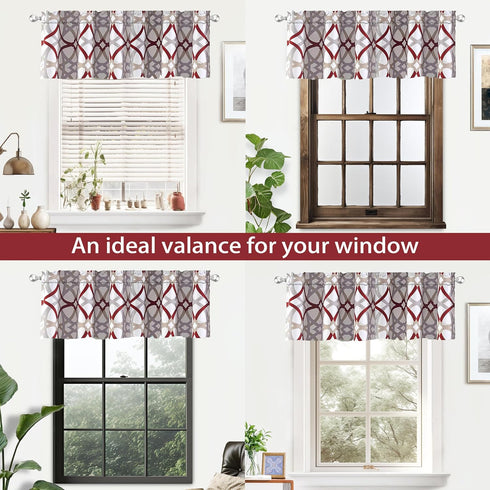 DriftAway Alexander Pattern Match Blackout Valances for Windows, 250GSM Geometric Moroccan 52 Inch by 14 Inch