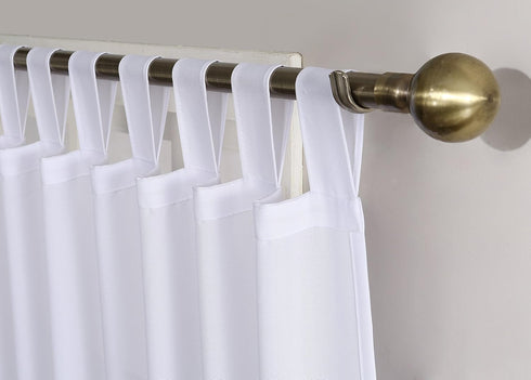 No. 918 Trevor Heathered Texture Semi-Sheer Tab Top Curtain, Single Panel, 40" x 84", White