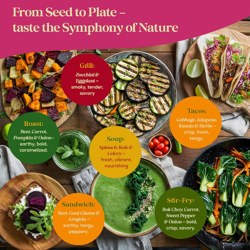 50 Pack 34,455+ Packets Seedphony Gourmet Garden Vegetable Seeds Variety - Non-GMO Heirloom Vegetables Seeds