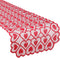 UnslQonds Valentine Table Runner, 71 Inch Long Red Lace Heart Table Runner Backdrop