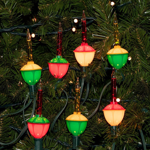 Novelty Lights Traditional Bubble Light Set, 6 Feet, 7 Bulbs Red/Yellow Liquid with Multicolor Bases