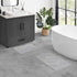 Jean Pierre New York Cotton StoneWash Medallion 2-Piece Bath Rug Set, Gray 17x24/20x32 in.