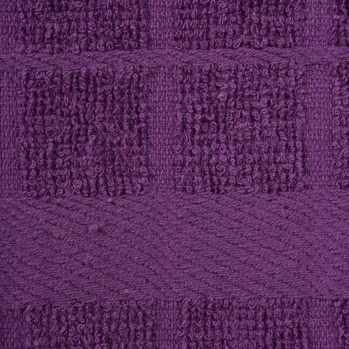DII Basic Terry Collection Windowpane Dishtowel Set, 4 Piece, Eggplant Solid, 16x26