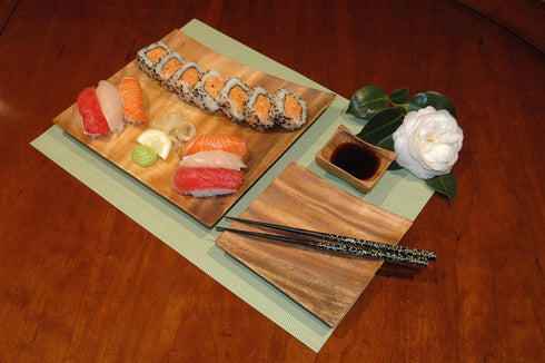 Acaciaware K0425 8- by 5- by 1.5-Inch Rectangle Serving Tray in Acacia Wood