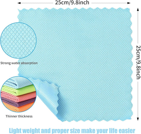 Zpallmeo 20 Pack Streak-Free Miracle Cleaning Cloths, Fish Scale Cleaning Cloth Reusable for Window, Nano Scale Easy