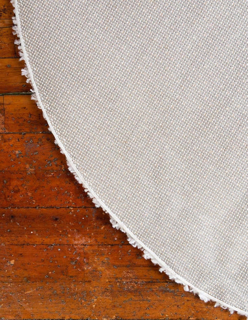Unique Loom Davos Shag Collection Area Rug - Solid White/Ivory (2' Round)