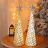 Juegoal Lighted Christmas Table Decorations with Star and 10 LED Lights, Indoor Xmas Holiday Tabletop Ornament Set