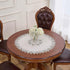 33 inches 33Round) Natural Linen Decorative Lace Doily Round Neutral Earth Tones Beige Lace Coffee Table Topper Dresser