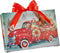 RAZ Imports Tabletop LED Lighted Print Ornament, Dogs Driving A Red Truck, 6 Inch
