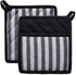 DII Cotton Heat Resistant Kitchen Pot Holders Set, 2 Piece, Farmhouse Chic Geometric Design