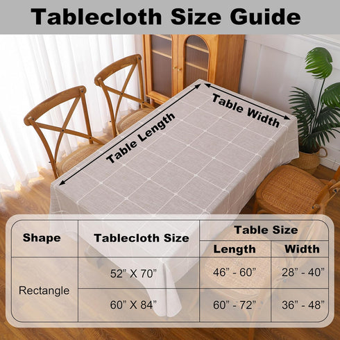Gernaice 36x55 Inch Plaid Rectangle Coffee Table Cover, Farmhouse Embroidered Fabric Checkered Tablecloths, Dust Proof