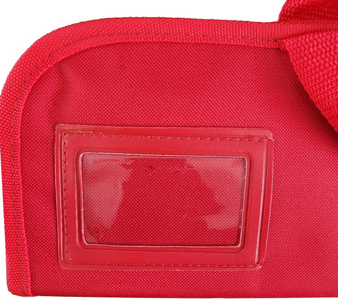 Ergo Chef 5 Pocket Bi-Fold Chef Knife Case Roll Bag, Lightweight Durable Nylon/Polyester Blend, Red