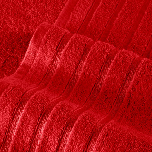 4 6-Piece Set 100% 2 2 2 Set, Elegant Comfort Lines Viscose Stripe Premium Towel - Turkish Cotton High Absorbent Luxury