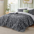 Bedsure Twin/Twin XL Comforter Set, Dark Grey Floral Bedding, 2 Pieces with Reversible Comforter and Pillow Sham