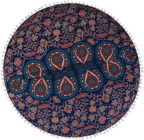 32 Inch Floor Pillow "Cover Only" Mandala Pouf Cover Seating Throw Cushion Cover Hippie Boho Pillowcase Cotton Ottoman