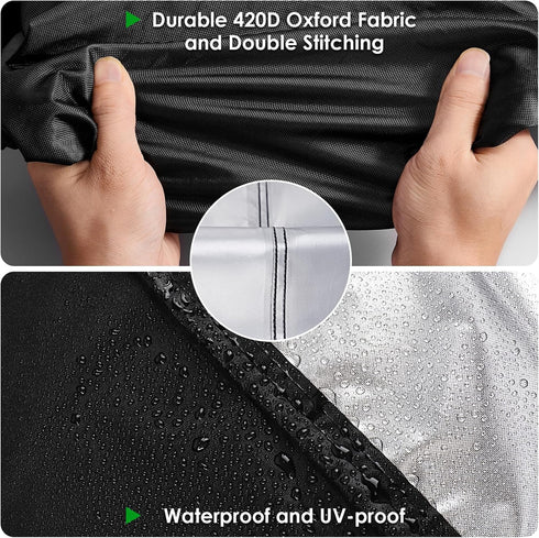 PC3404S Cart,Black-46''L 25''W 39''H Outdoor Grill Table Cover for Royal Gourmet Rolling Dining Table, Waterproof Cart