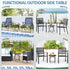 Yaheetech Outdoor Folding Side Table, Round Patio Folding End Table with Silk Tempered Glass Tabletop, Portable Small