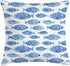 Ambesonne Blue Throw Pillow Cushion Cover, Fish Sea Animal with Ottoman Ornate