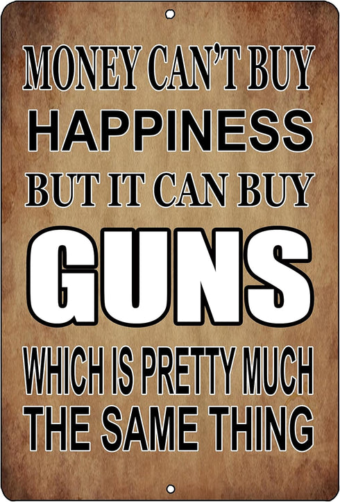 Rogue River Tactical Funny Pro Gun Metal Tin Sign, 12x8 Inch Wall Décor for Man Cave Bar