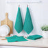 Kitinjoy 100% Cotton Kitchen Dish Cloths, 6 Pack Ultra Soft Waffle Weave Dish Towels, Teal, 12 x 12 Inches