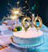 Bailym 60th Birthday Candles, Gold Number 60 Cake Topper for Birthday Decorations Party