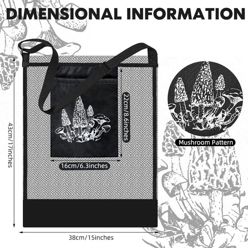 Woanger 3 Pcs Mushroom Foraging Hunting Bags Black Mesh Mushroom Harvesting Gathering Collecting Adjustable Picking Bag