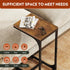 WLIVE C Shaped End Table, Small Couch Side Tables with Metal Frame That Slide Under, Sofa Table TV Tray for Living