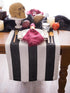 DII Cabana Dobby Stripe Tabletop Collection, Black & White 18x108-inch Table Runner